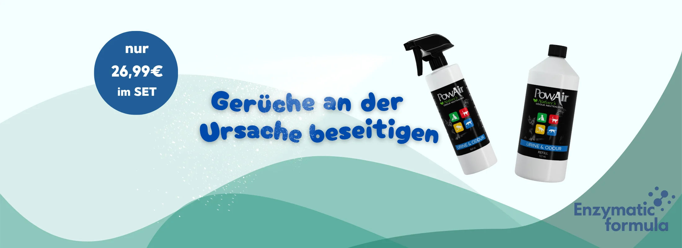 PowAir Penetrator Bundle – Effektive Geruchsneutralisation für hartnäckige Gerüche in Räumen, Auto und Haustierbereichen