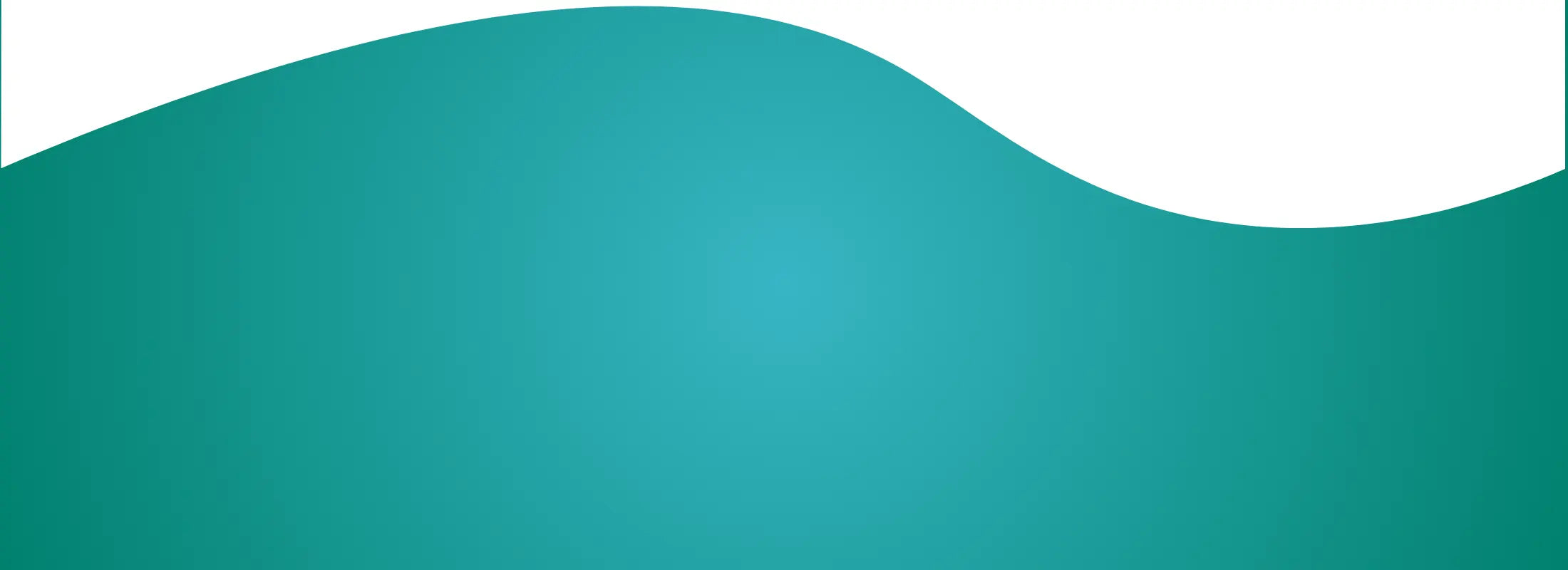 Banner mit türkisfarbenen Wellen auf weißen Hintergrund