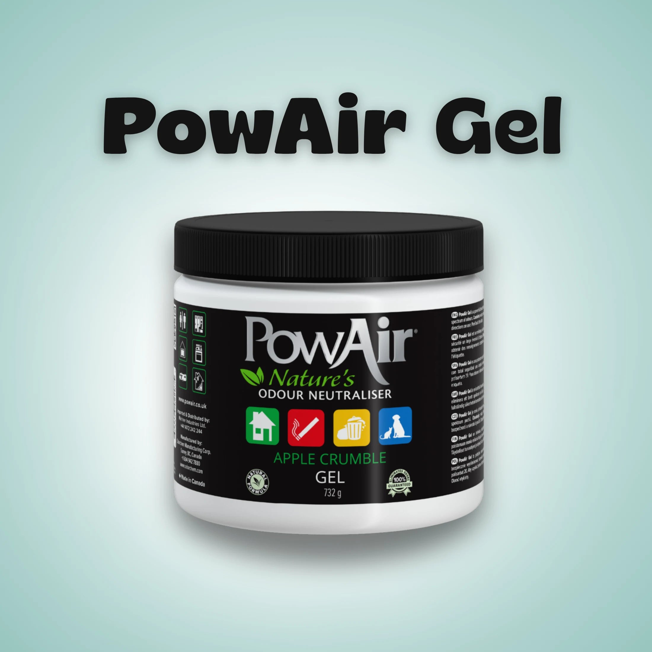 PowAir Gel – Langfristige Geruchsneutralisation für größere Räume, Tierbereiche und Schlafzimmer