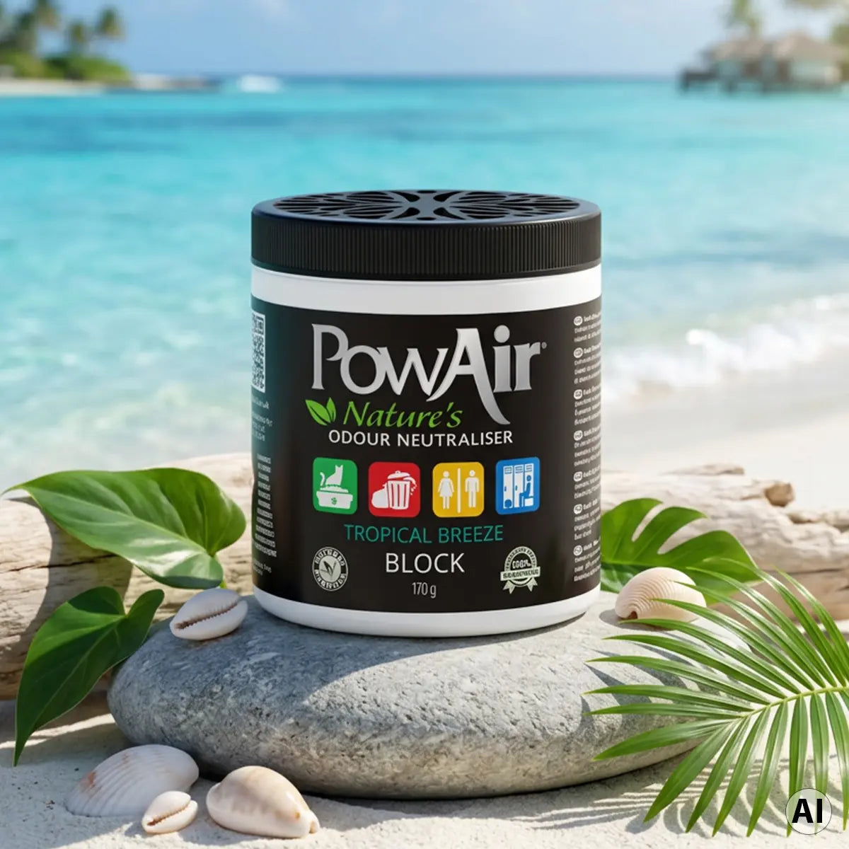 PowAir Block Tropical Breeze – Geruchsblock für kleine Räume 170 g